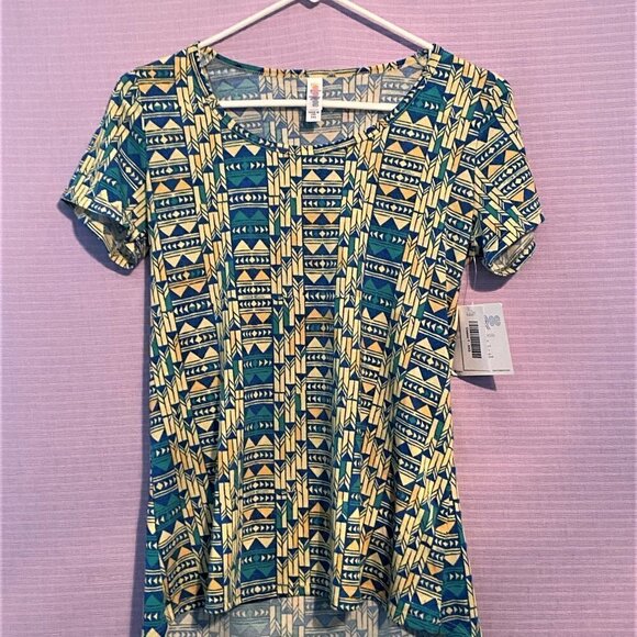 NWT LULAROE MULTICOLORED PYRAMID accuracy MEASUREMENTS BELOW S - Picture 3 of 8